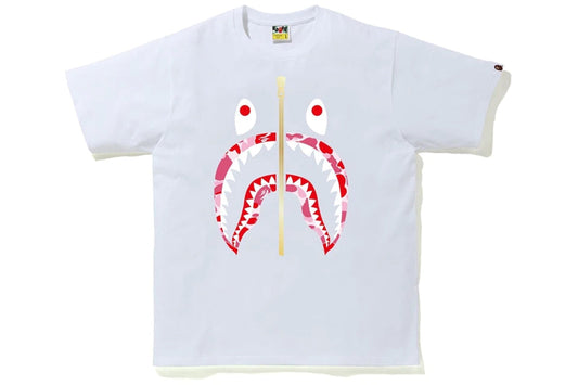 BAPE ABC Camo Shark Tee White/Pink