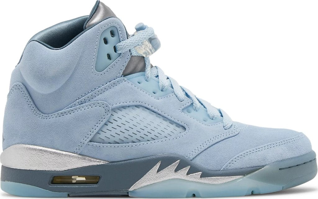 Jordan retro 5 white and blue best sale